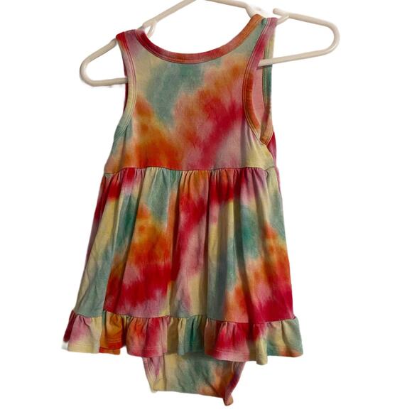 Posh Peanut Watercolor Sleeveless Swing Skirt Bodysuit Size 18 to 24 M - Picture 2 of 3